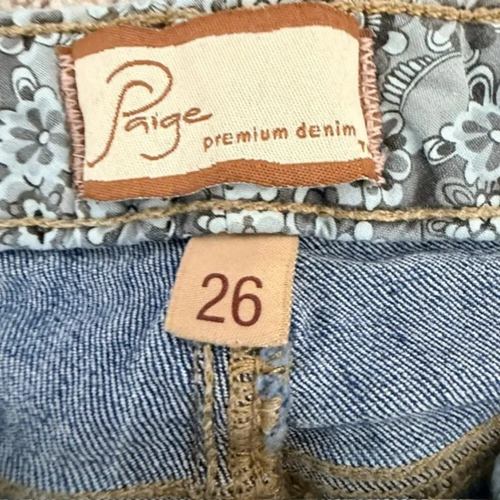 Paige‎ Canyon Short Blue Jeans Bermuda Wash Out Classic Women's 26